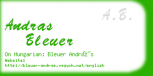 andras bleuer business card